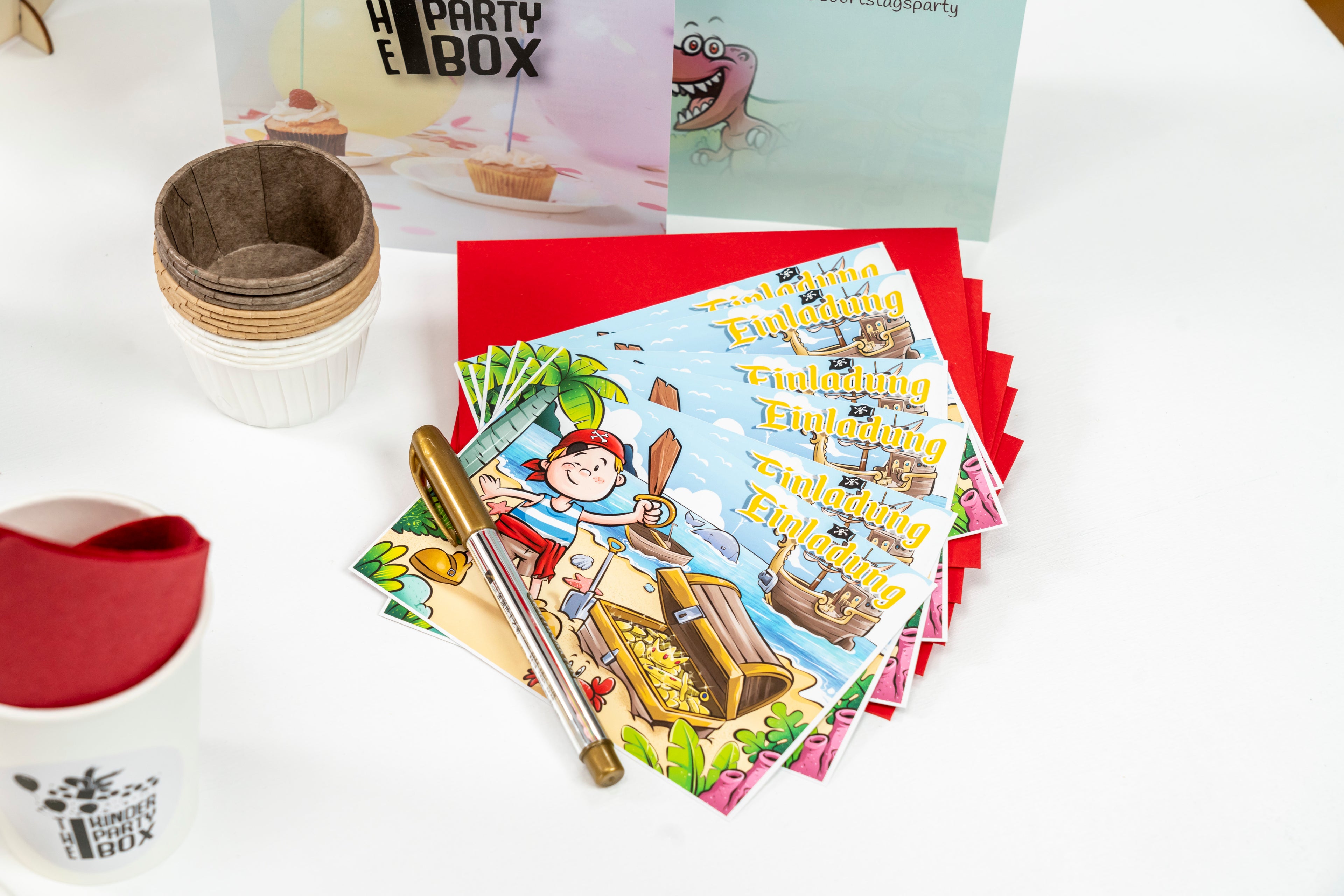 Kinderparty, Kindergeburtstag, Piraten, Kinder Party Box, Einladungskarte, Dekoration, Kuchenrezepte, Spielideen